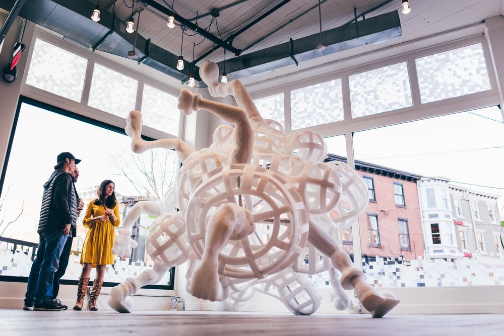 person and an art piece