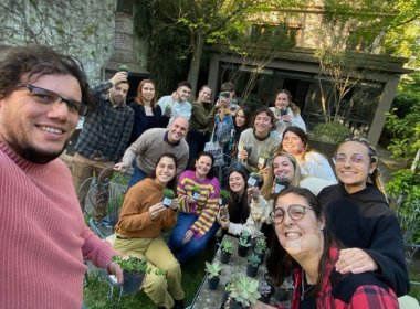 Group of people in a garden